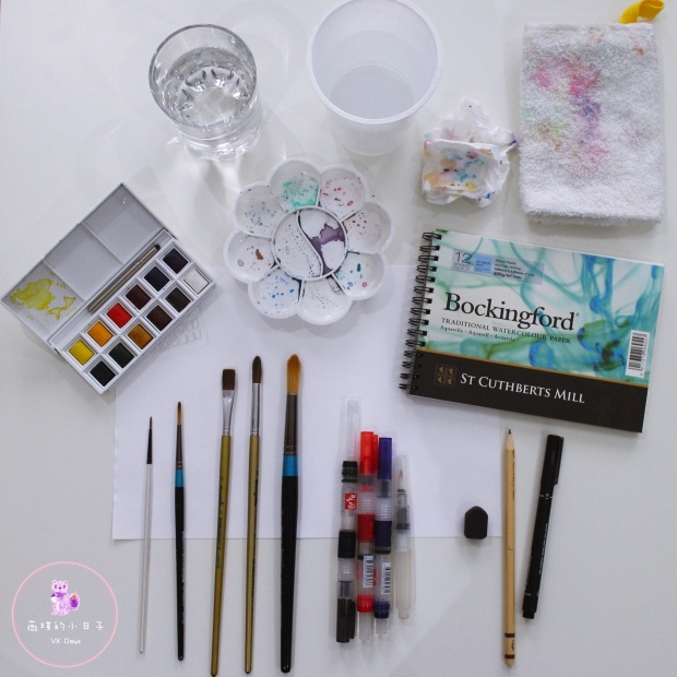 插畫 水彩 初學者的水彩工具準備 學習分享 水彩 水彩筆種類和選擇 刺蝟抱抱 Bv Days